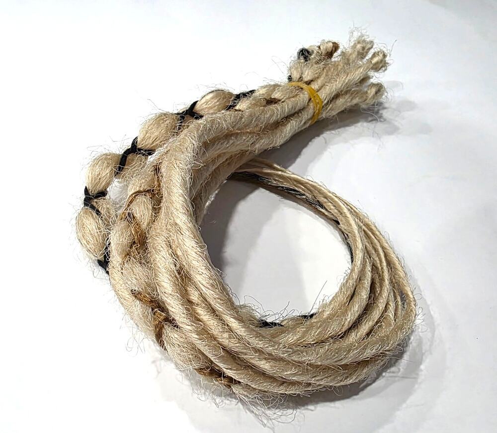 10 SE Single Ended Light Blonde Dreads Dreadlock Hair Extensions With Accents